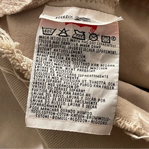 Levi's 501 Beige Tan Cutoff Shorts- size 26 - Picture 7 of 10